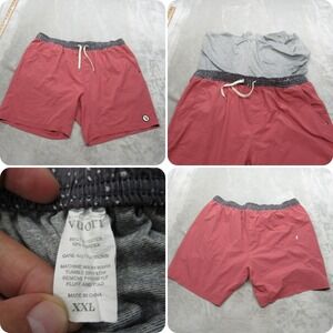 Vuori Swim Shorts Mens XXL Raspberry Lined Drawstring Waist Pockets Board Trunks